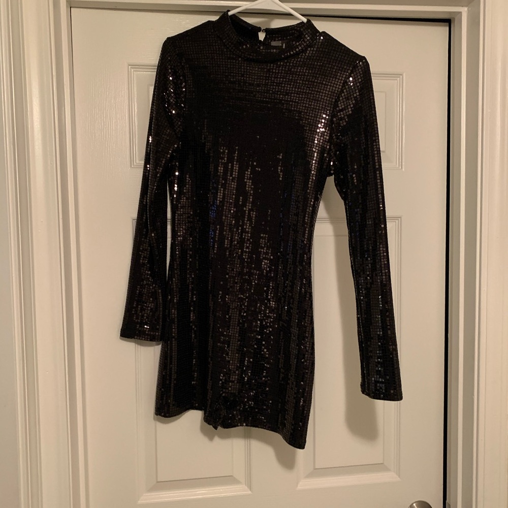Black sequin romper